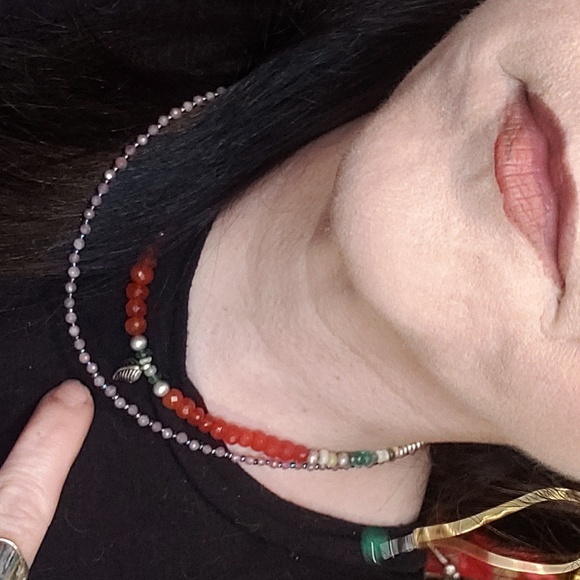 Ruby natural ruby choker necklace/925 sterling silver - Picture 7 of 7